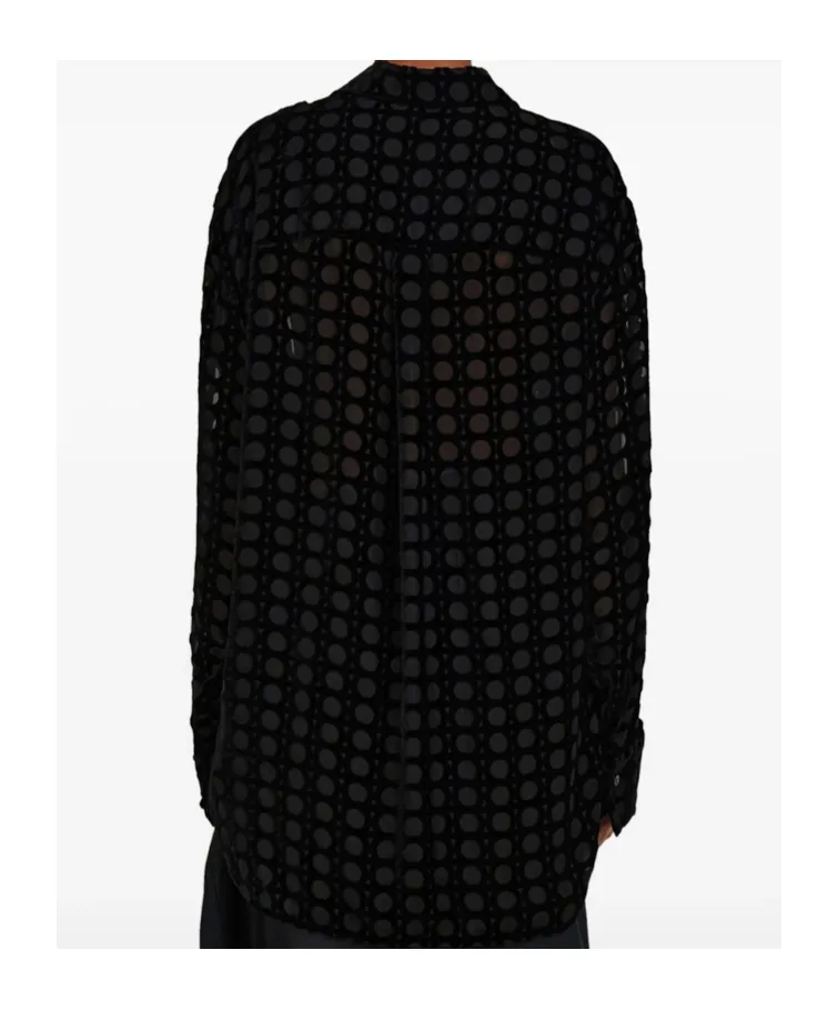 Devoré-Effect Long-Sleeved Shirt