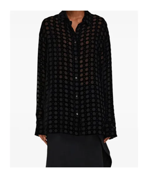 Devoré-Effect Long-Sleeved Shirt