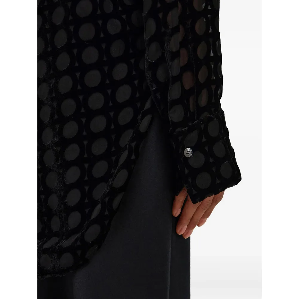 Devoré-Effect Long-Sleeved Shirt