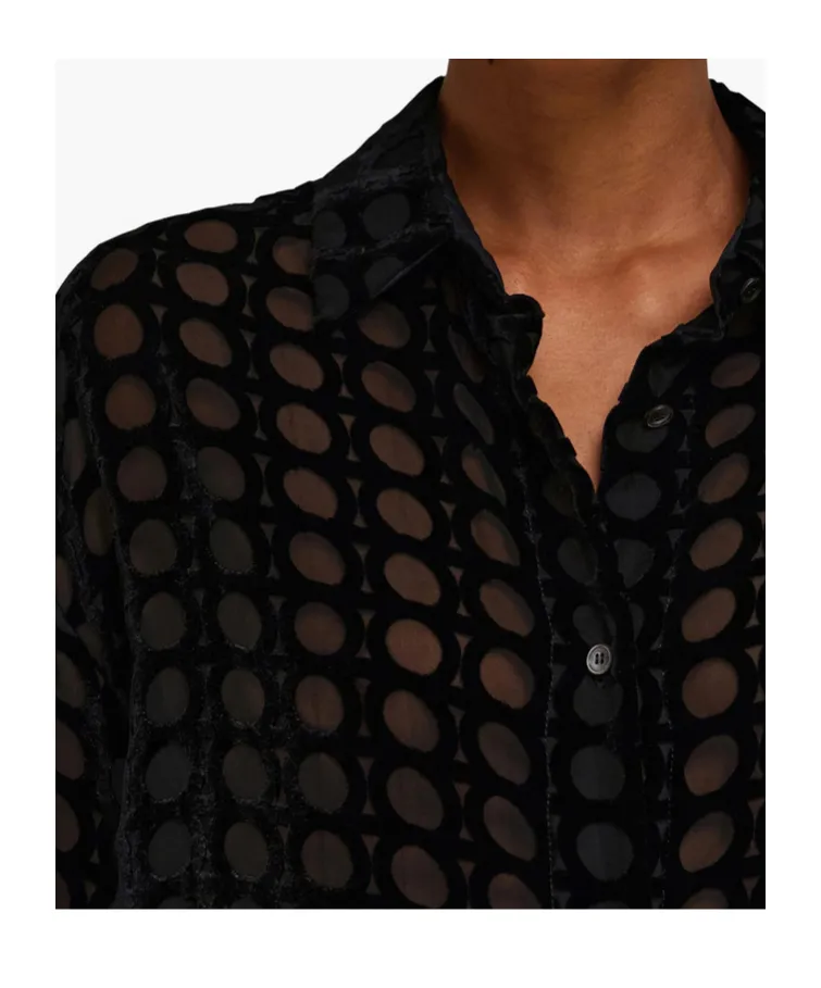 Devoré-Effect Long-Sleeved Shirt