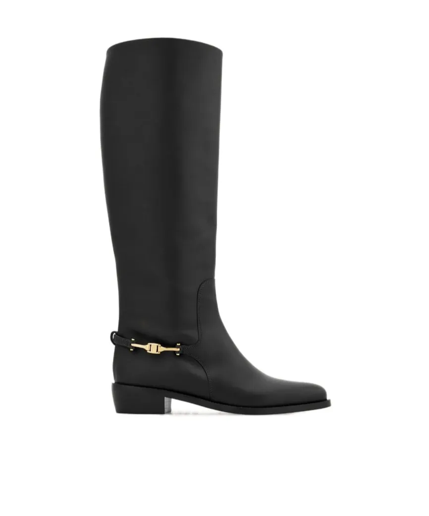 F Buckle Knee Boot