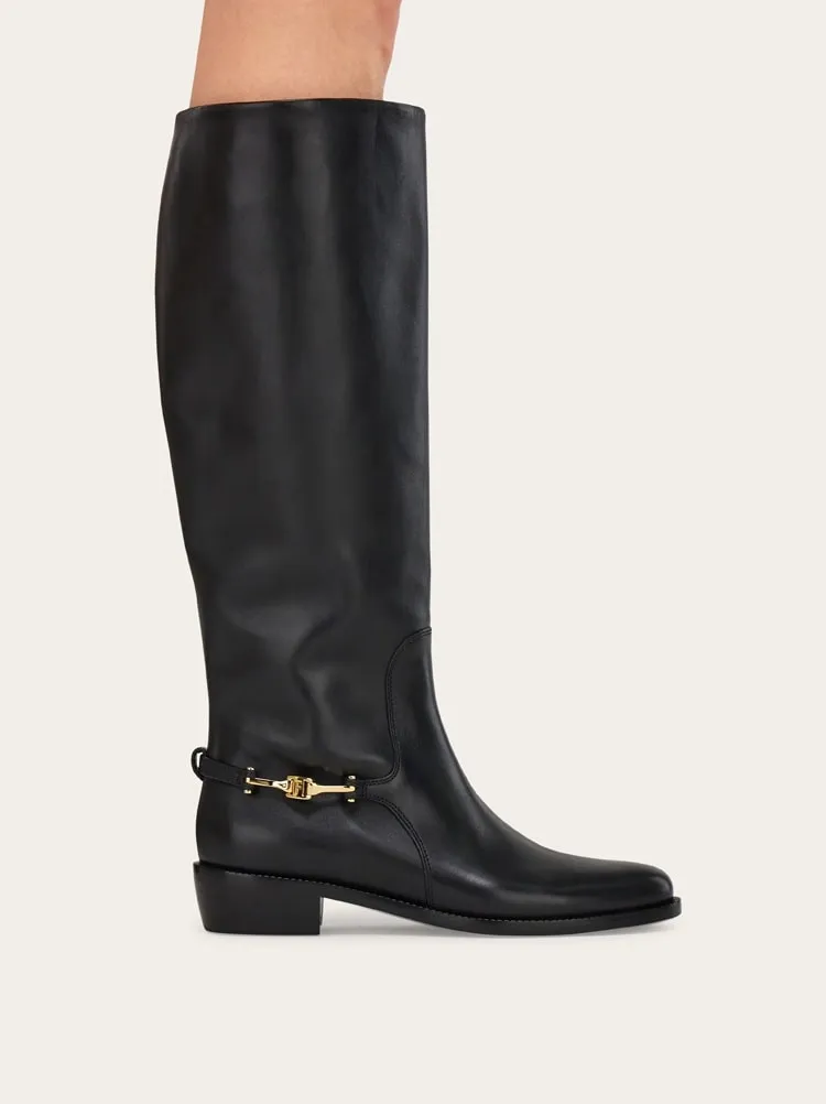 F Buckle Knee Boot