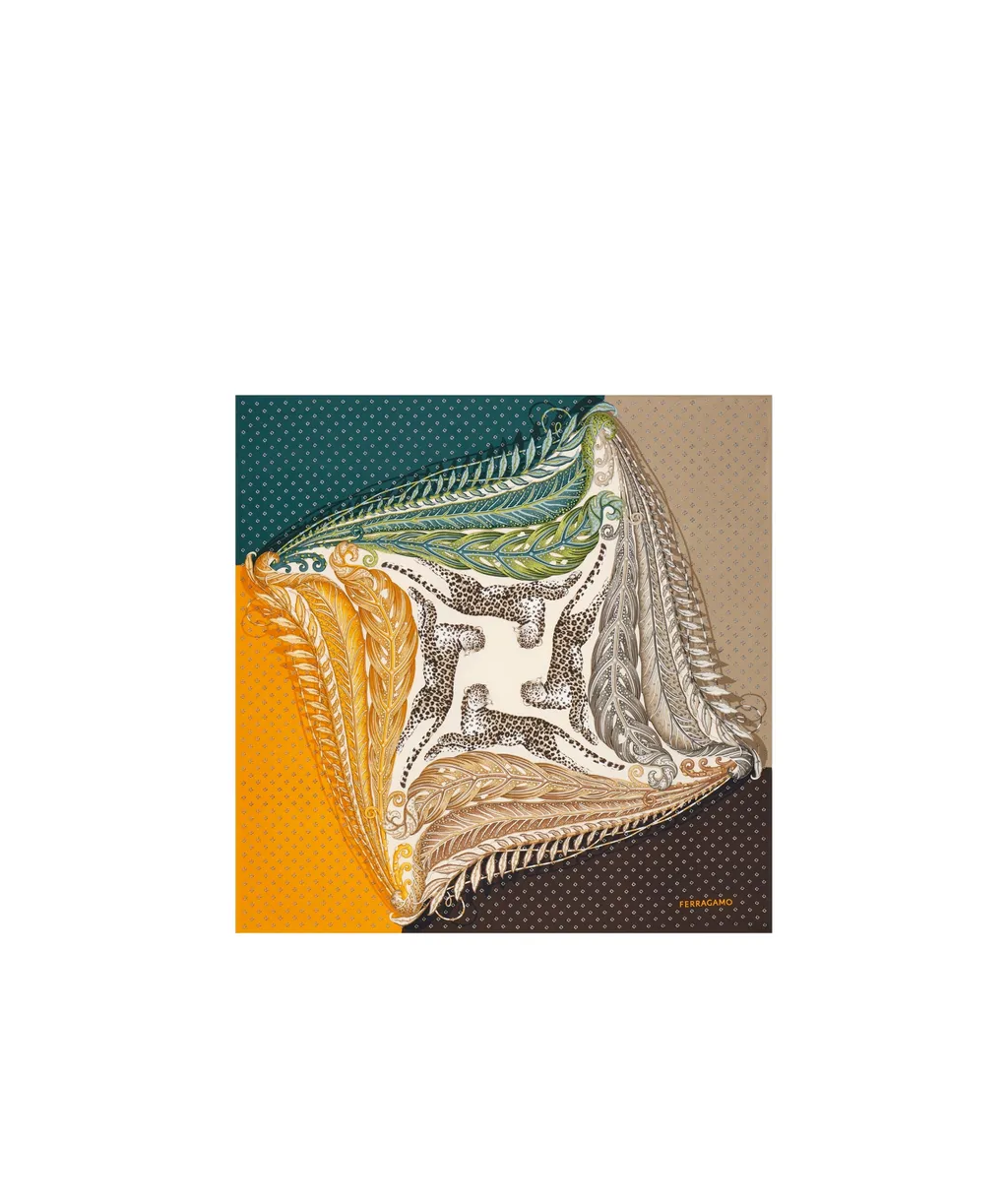Paisley-Leopard Print Silk Scarf
