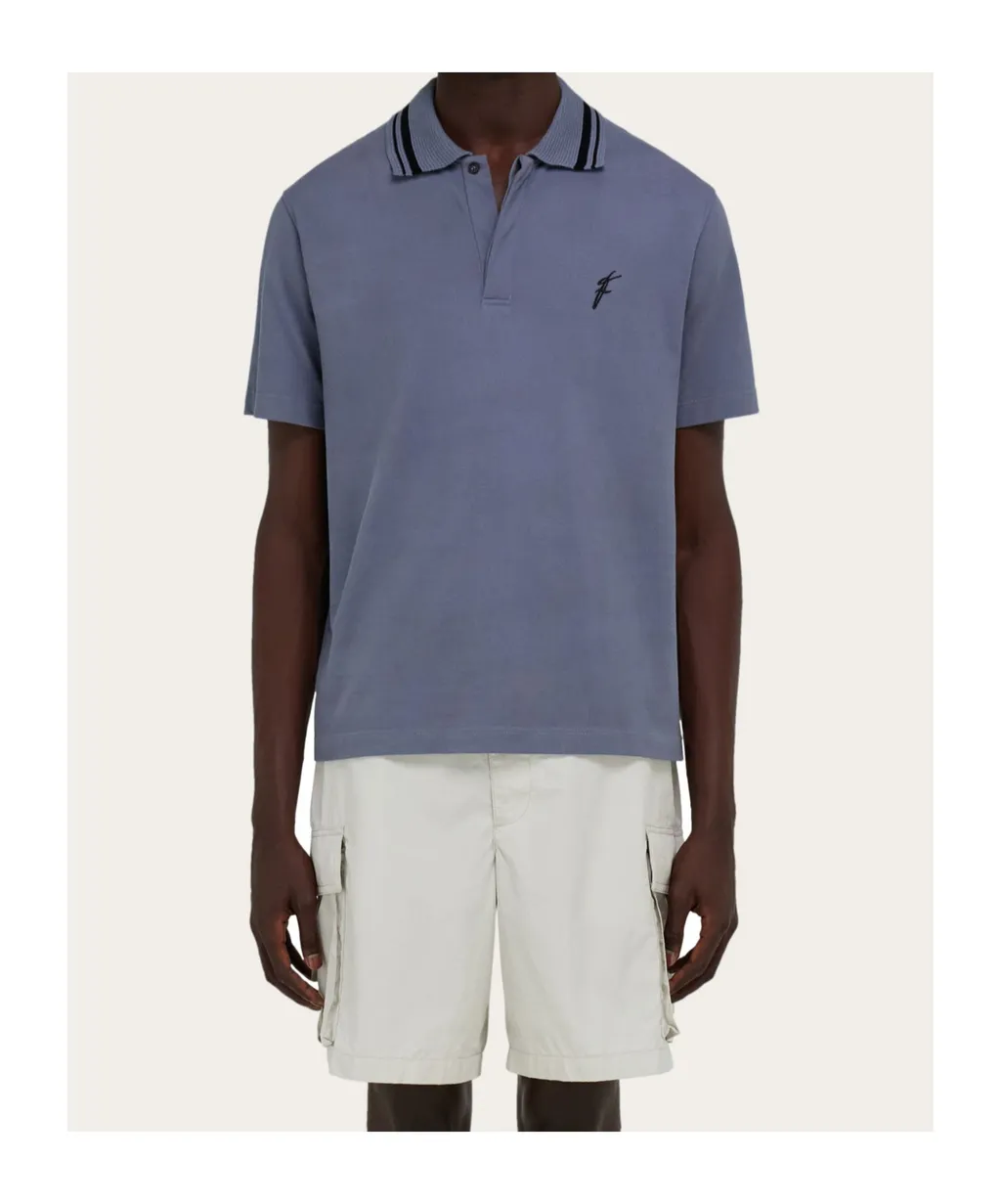 Polo Shirt With Embroidered F Detail