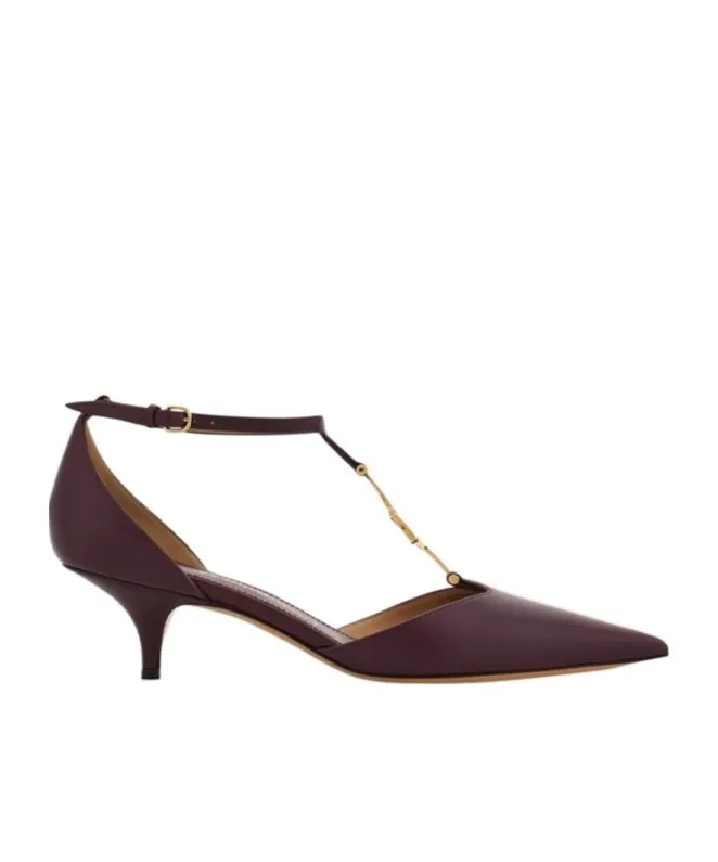 F Buckle T-Strap Pump