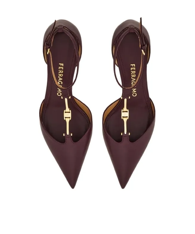 F Buckle T-Strap Pump