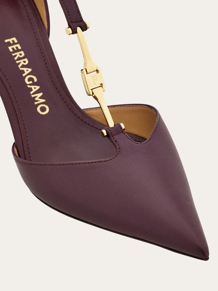 F Buckle T-Strap Pump