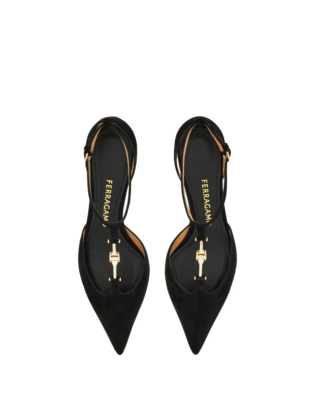 F Buckle T-Strap Pump