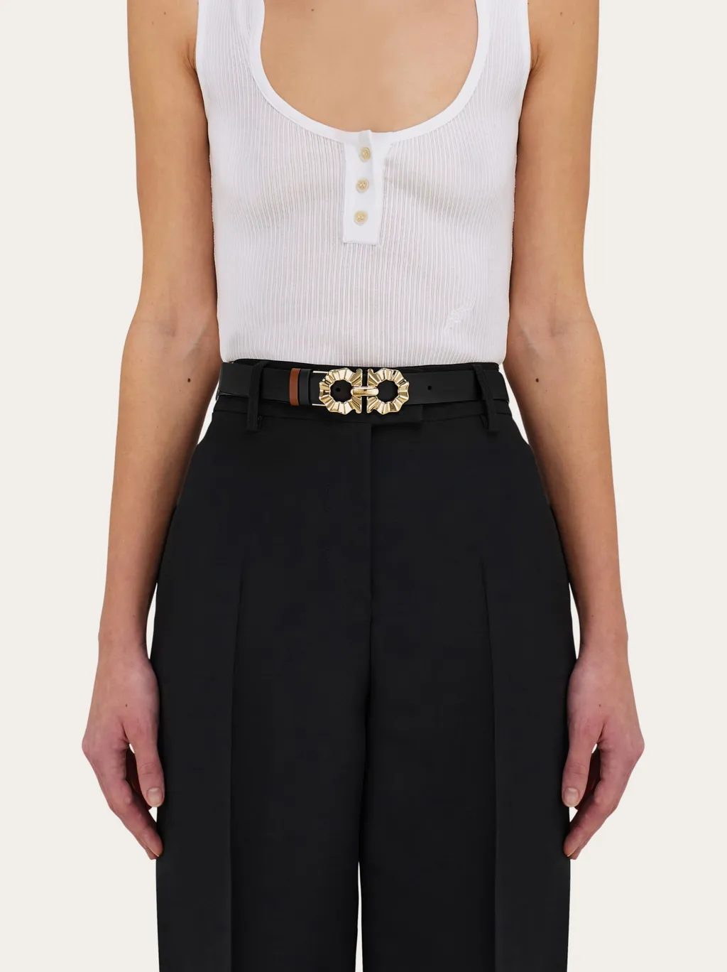 Gancini Shaped Reversible Belt
