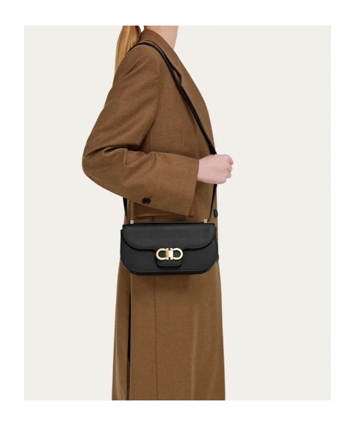 Double Gancini Mini Crossbody Bag