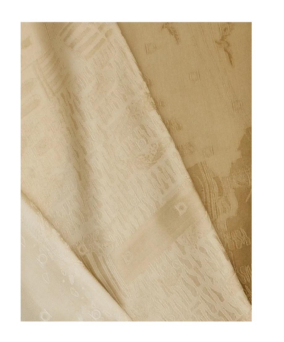 Damask-Pattern Silk Scarf