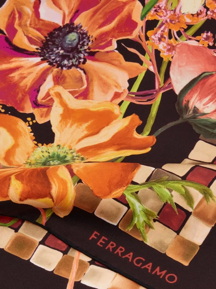 Fiori Print Silk Scarf
