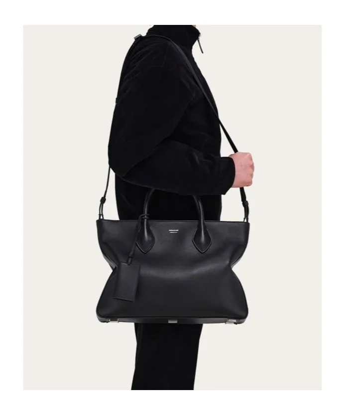 Monogram Structured Leather Tote Bag