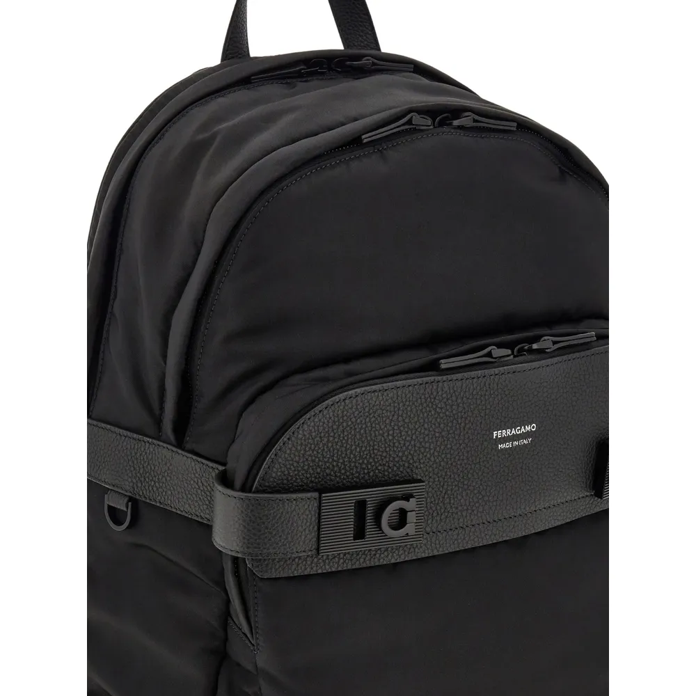 Leather-Trim Backpack