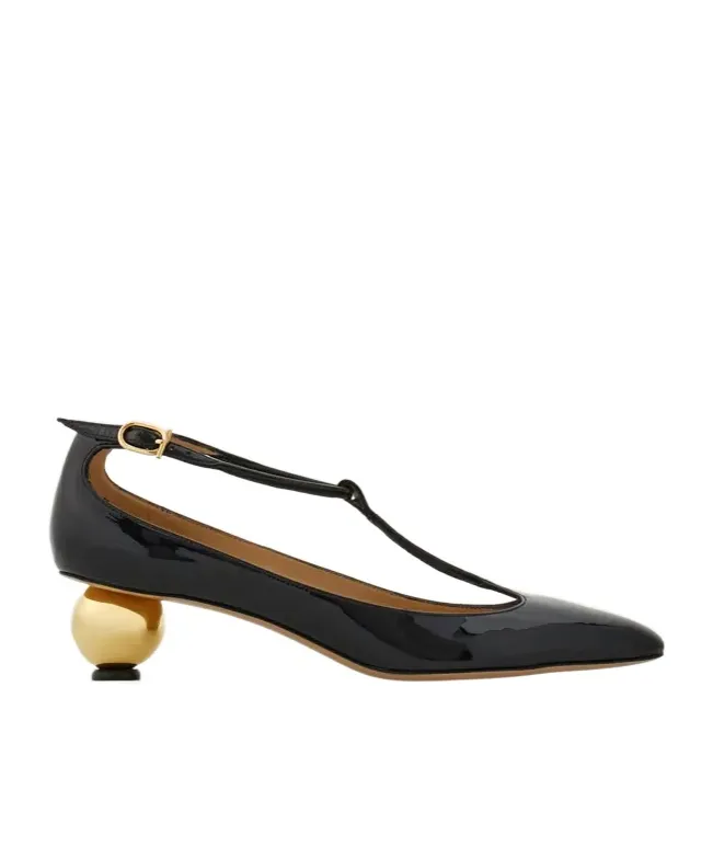 Spherical Heel T-Strap Pump