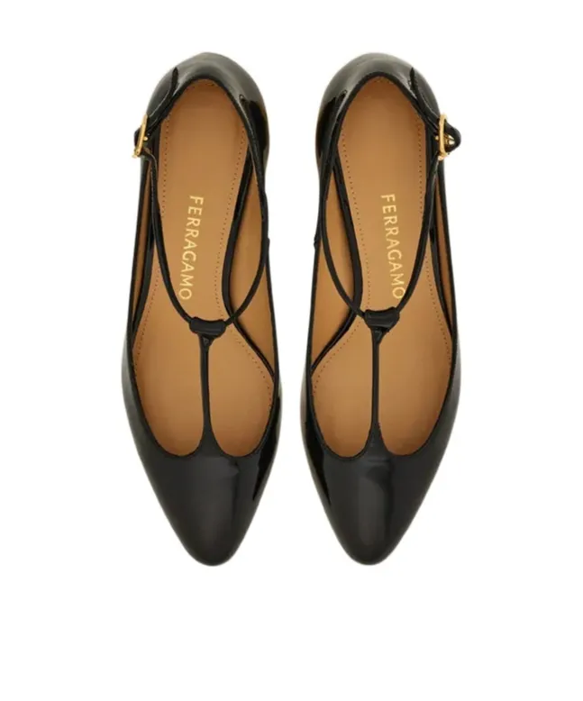 Spherical Heel T-Strap Pump