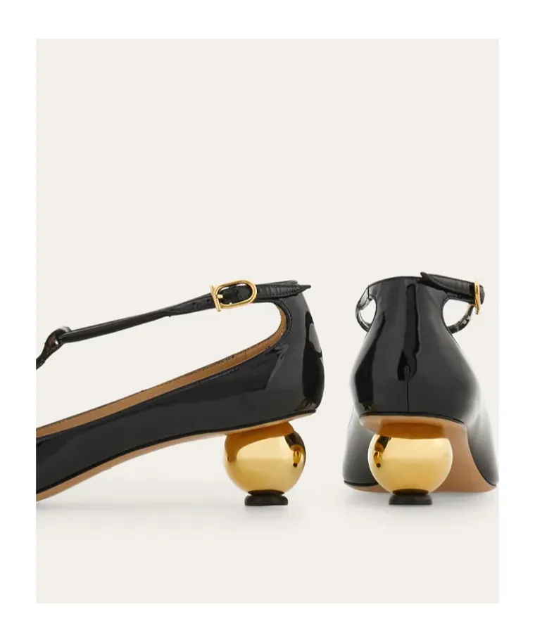 Spherical Heel T-Strap Pump