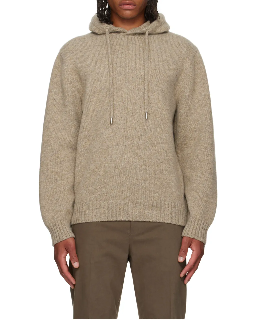 Virgin Wool Knitted Hoodie