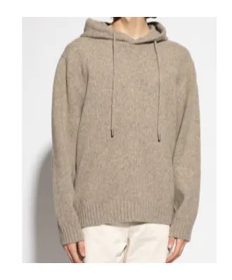 Virgin Wool Knitted Hoodie