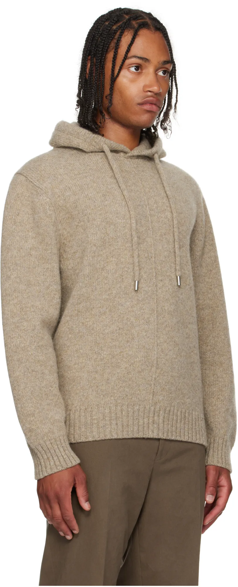 Virgin Wool Knitted Hoodie