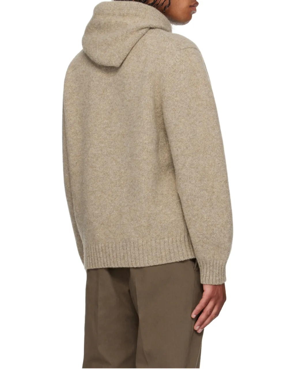 Virgin Wool Knitted Hoodie