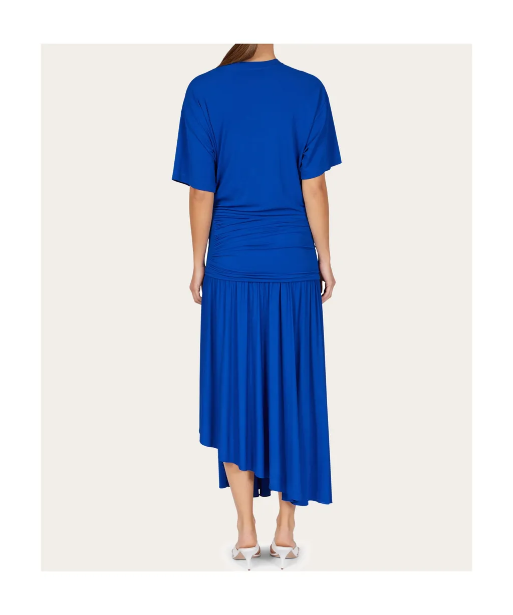 Long T-Shirt Dress With Drape Detail