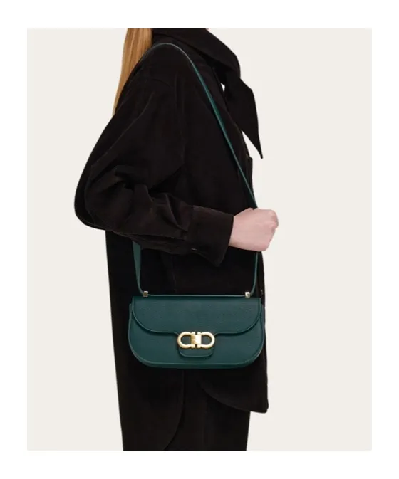 Double Gancini Mini Crossbody Bag