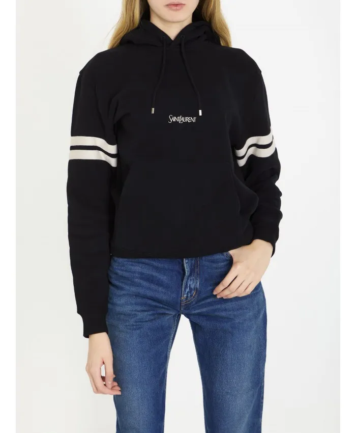 Logo Embroidered Long-Sleeved Hoodie