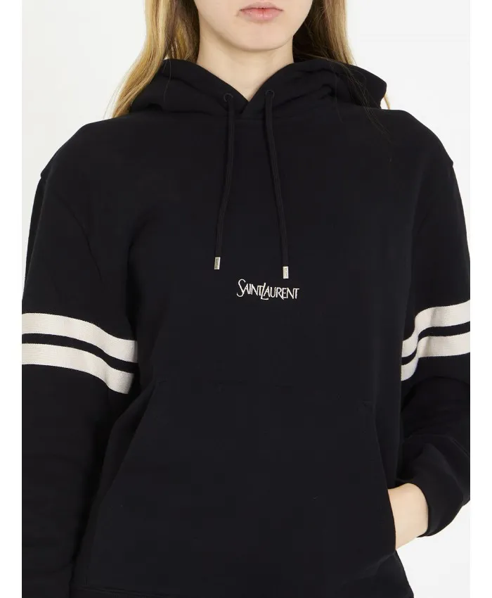 Logo Embroidered Long-Sleeved Hoodie