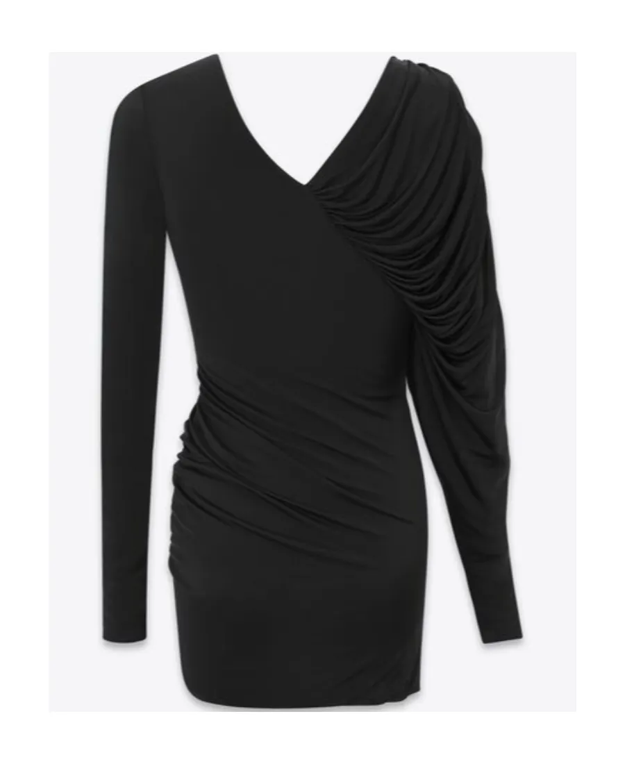 Draped Long-Sleeved Dress