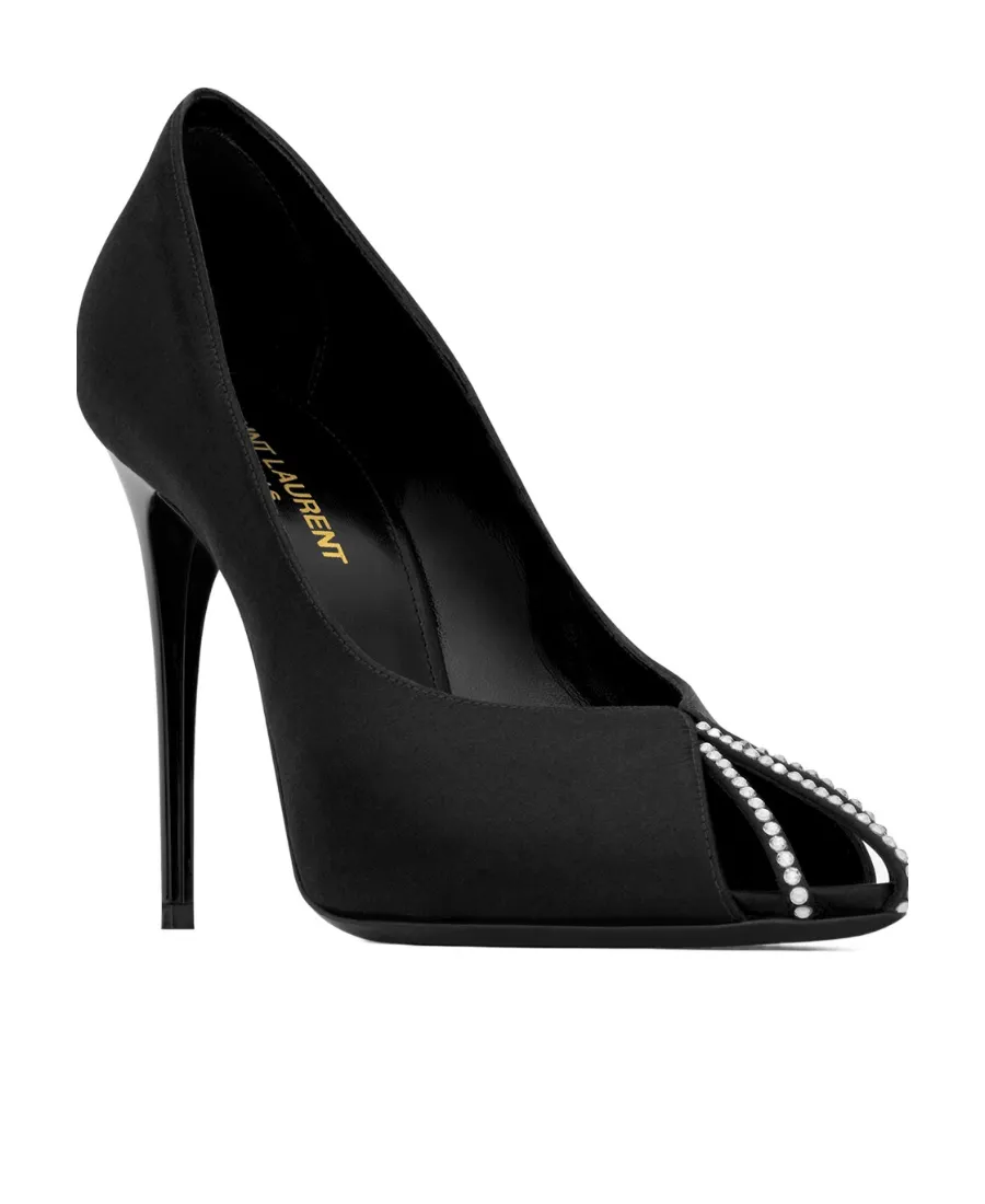 Embellished Satin Pumps