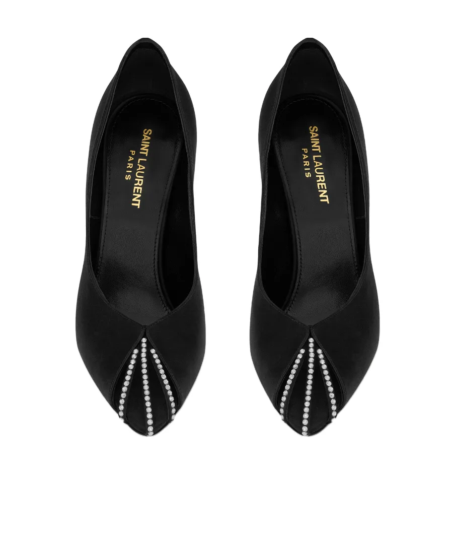 Embellished Satin Pumps