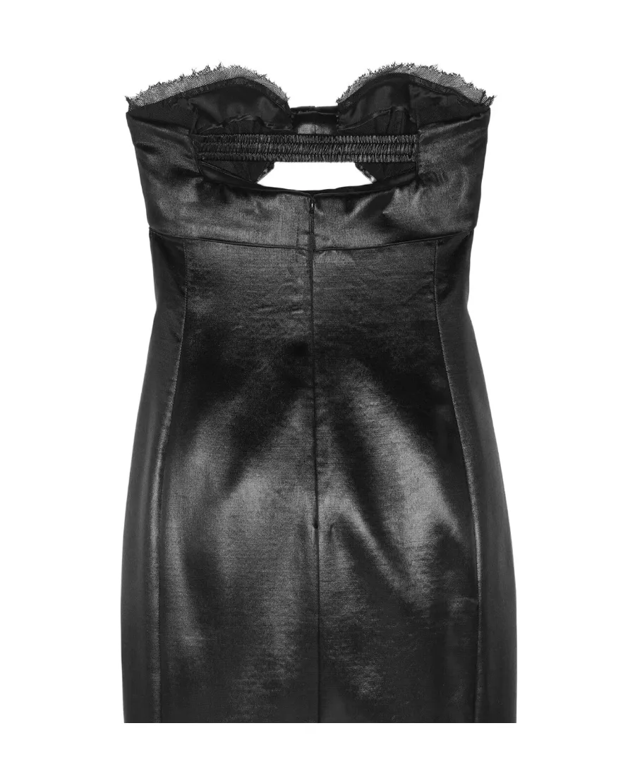 Strapless Cut-Out Satin Dress