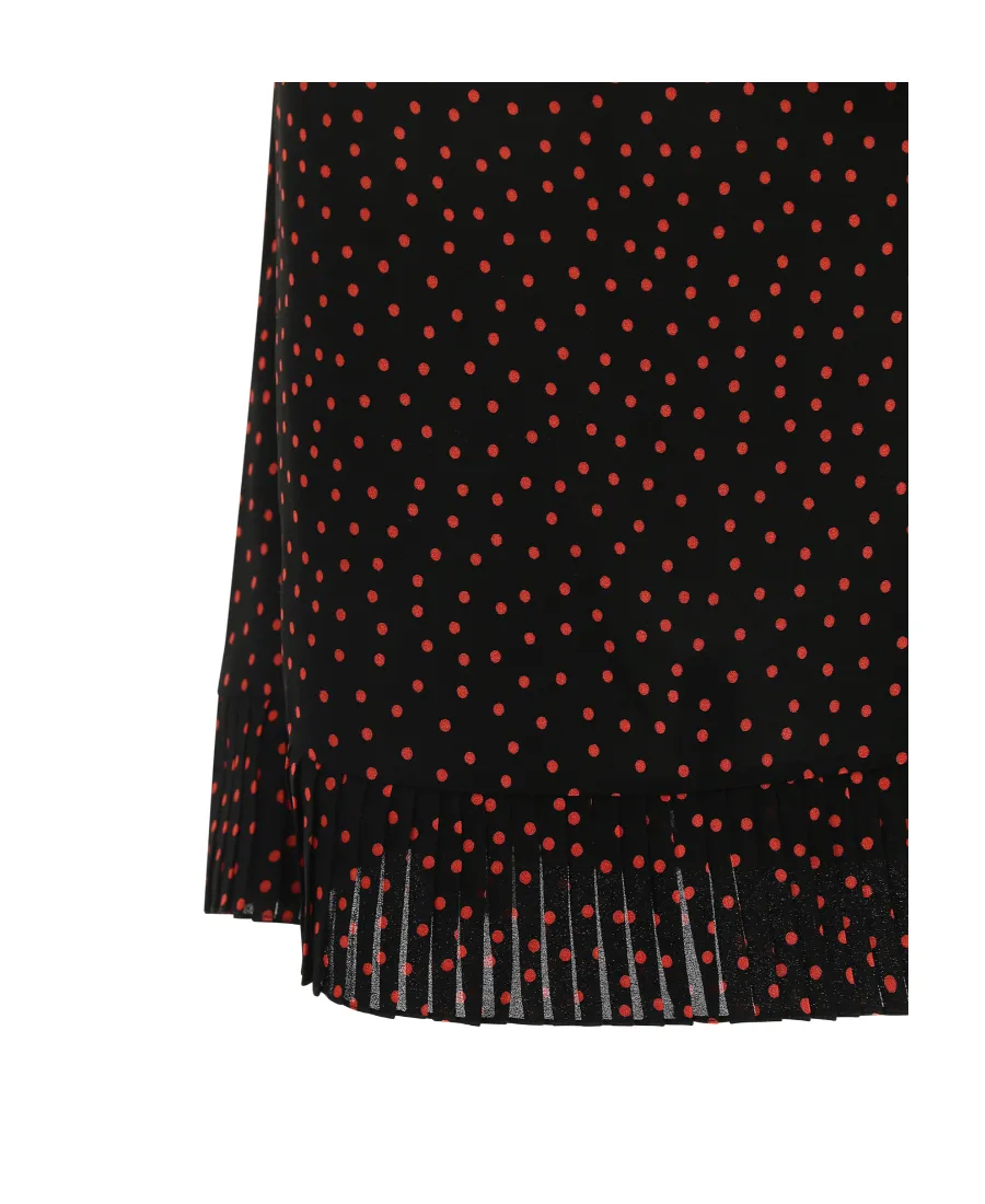 Polka-Dot Print Cut-Out Detail Mini Dress