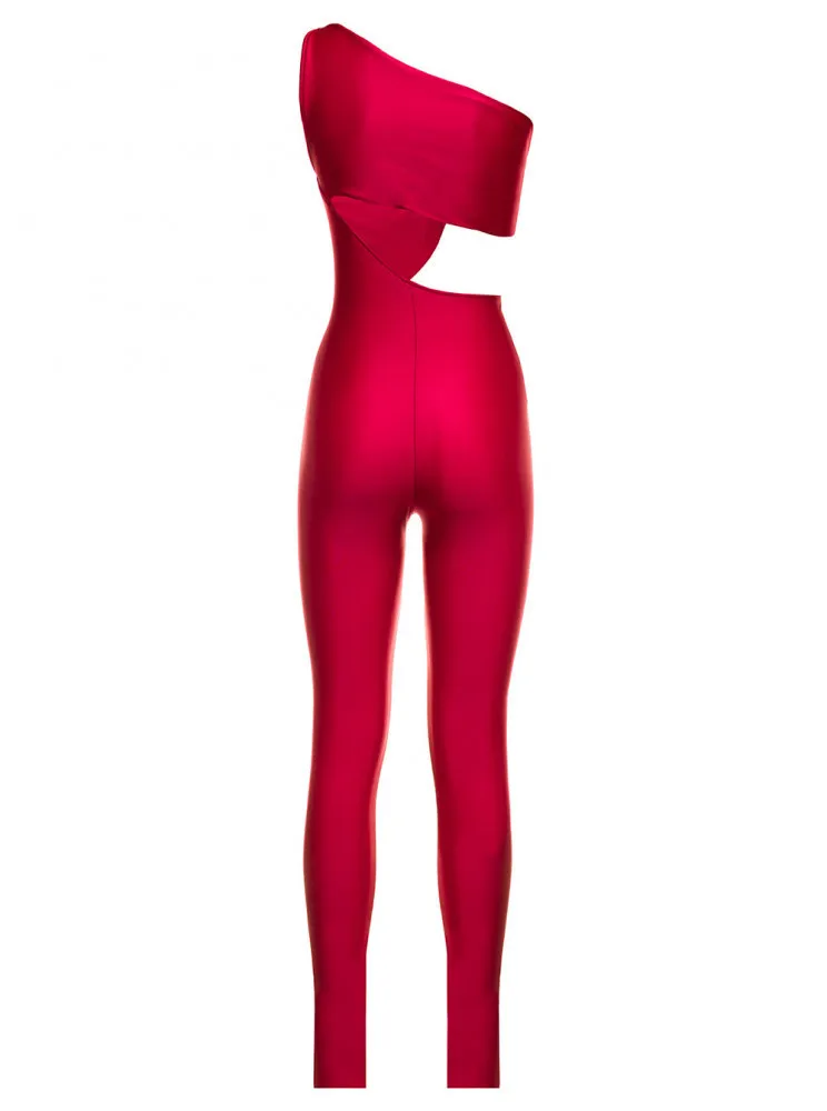 One-Shoulder Sleeveless Jumpsuit