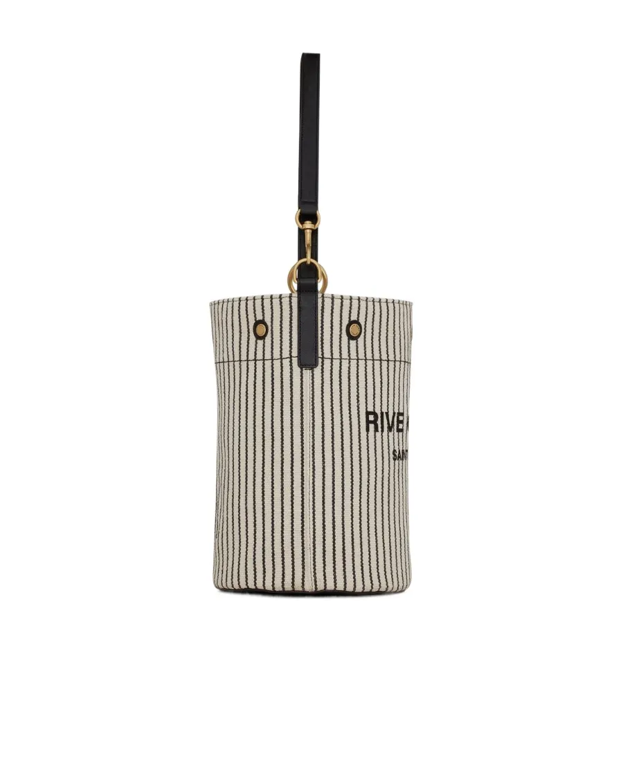 Rive Gauche Striped Bucket Bag