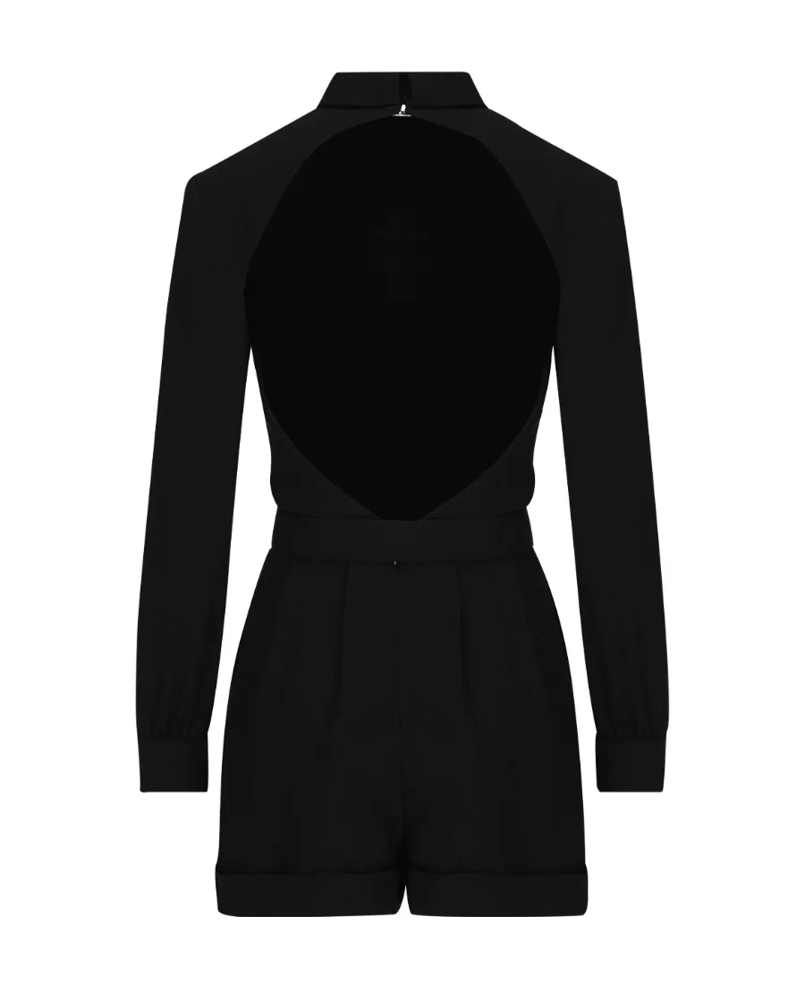 Open-Back Belted Playsuit