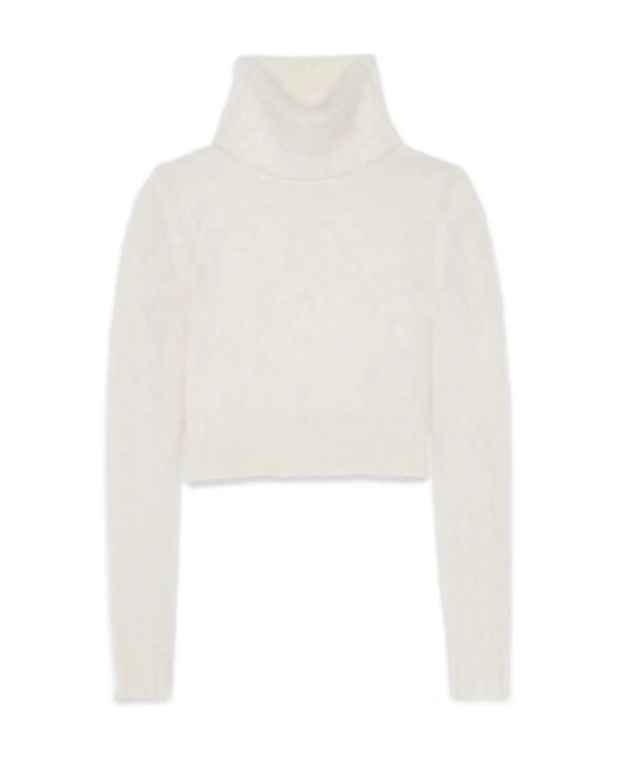 Turtleneck Long-Sleeved Cropped Jumper