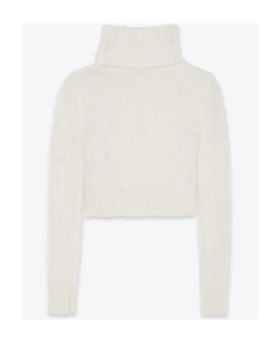 Turtleneck Long-Sleeved Cropped Jumper