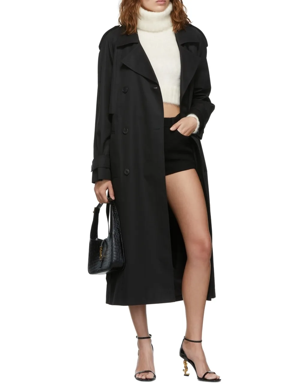 Turtleneck Long-Sleeved Cropped Jumper