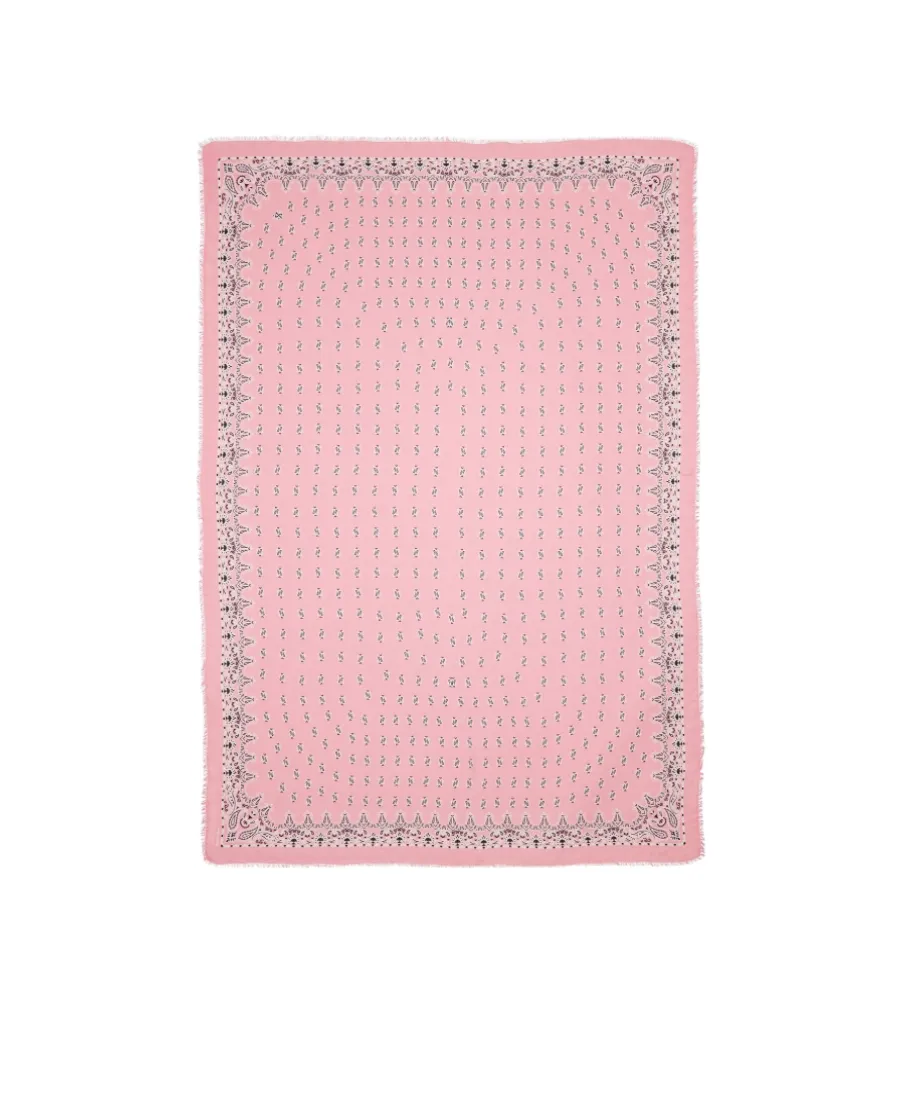 Paisley Printed Frayed Edge Scarf
