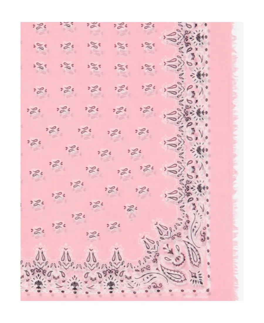 Paisley Printed Frayed Edge Scarf