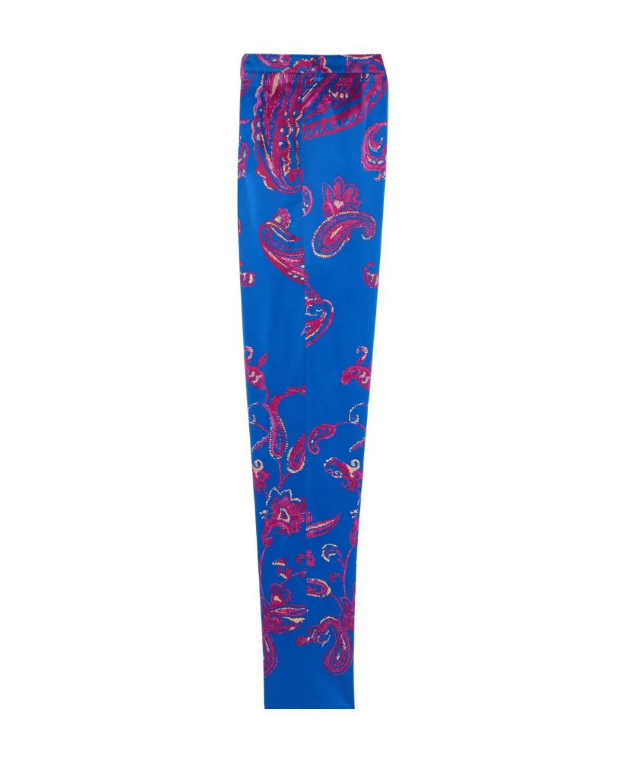 Paisley-Print Tailored Trousers