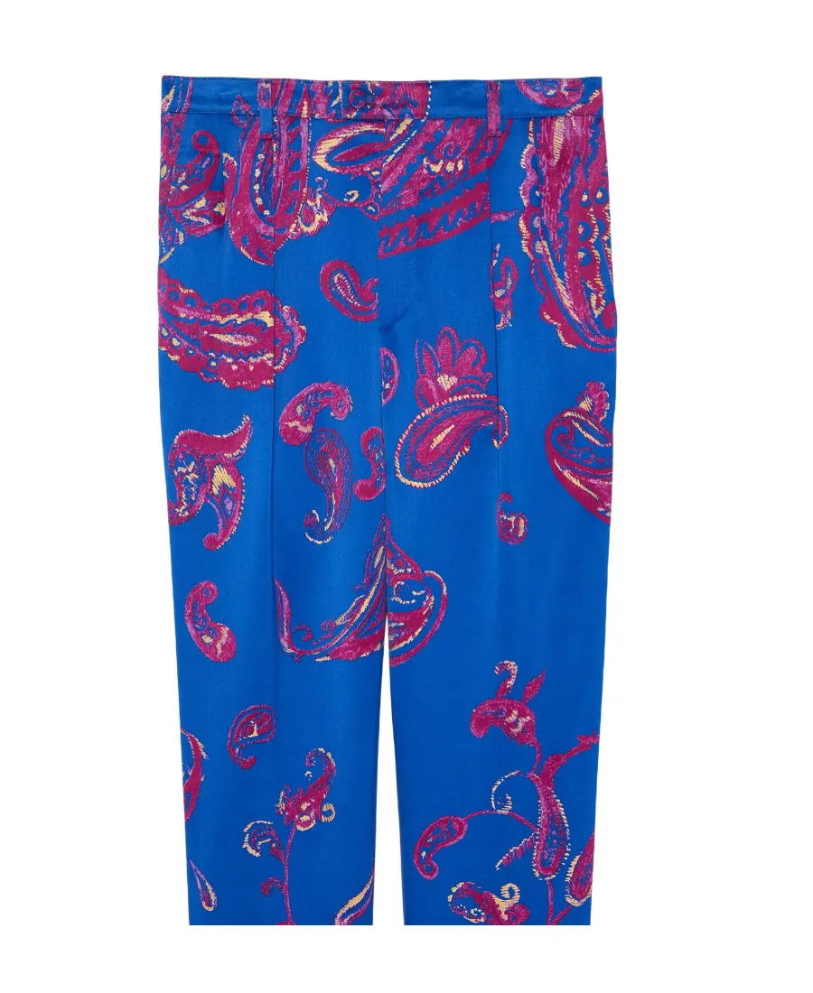 Paisley-Print Tailored Trousers