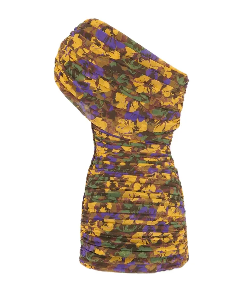 Ruched One-Shoulder Dress
