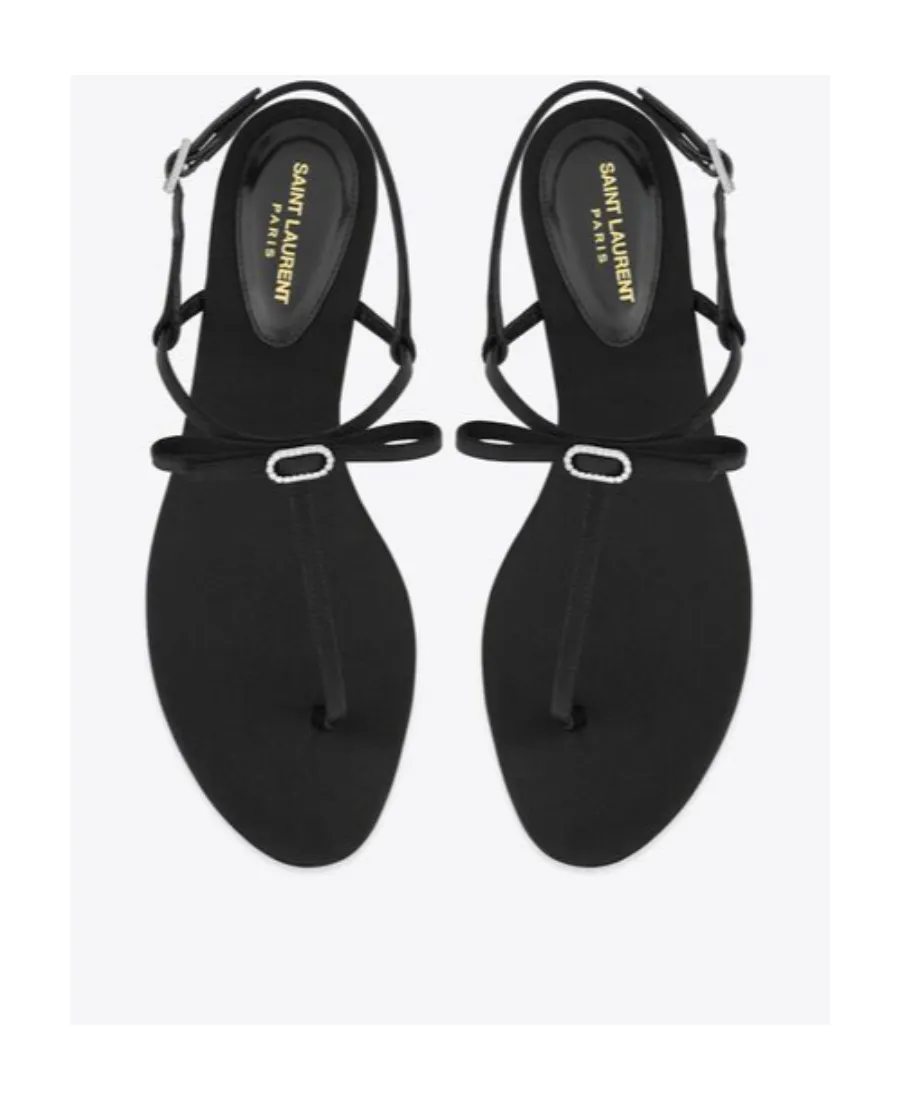 Jackie Flat Sandals In Satin Crepe