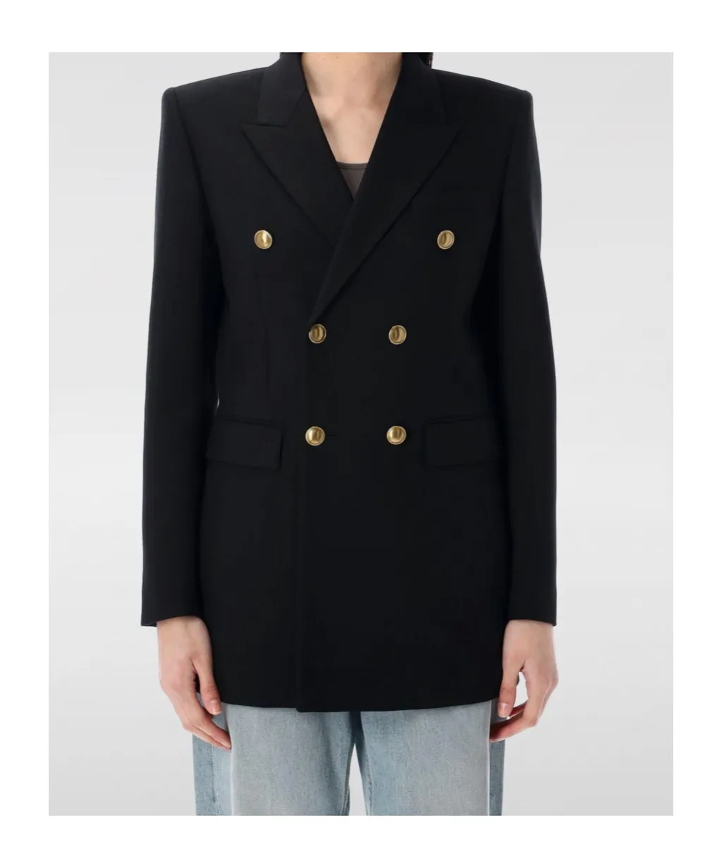 Double-Breasted Long-Sleeved Jacket