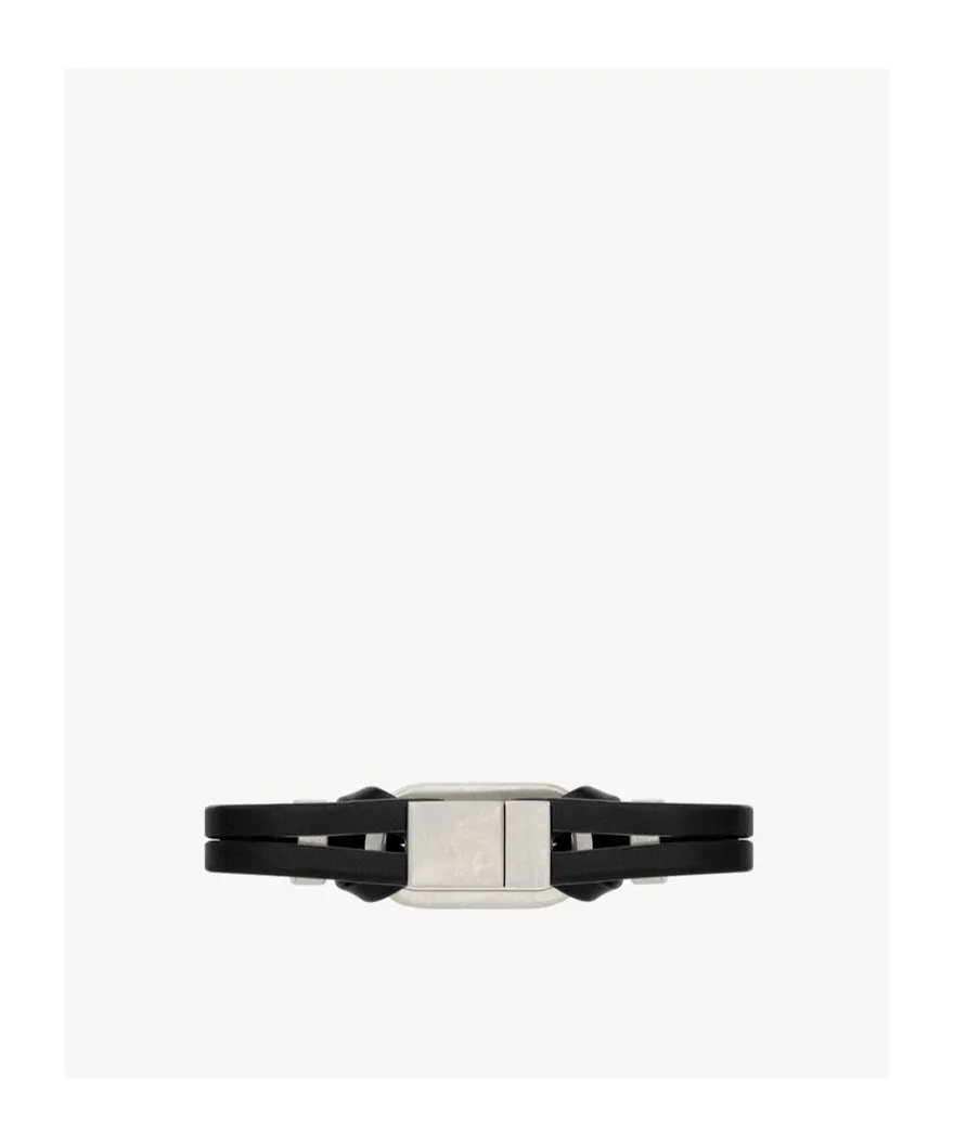 Oval Ring Bracelet In Leather