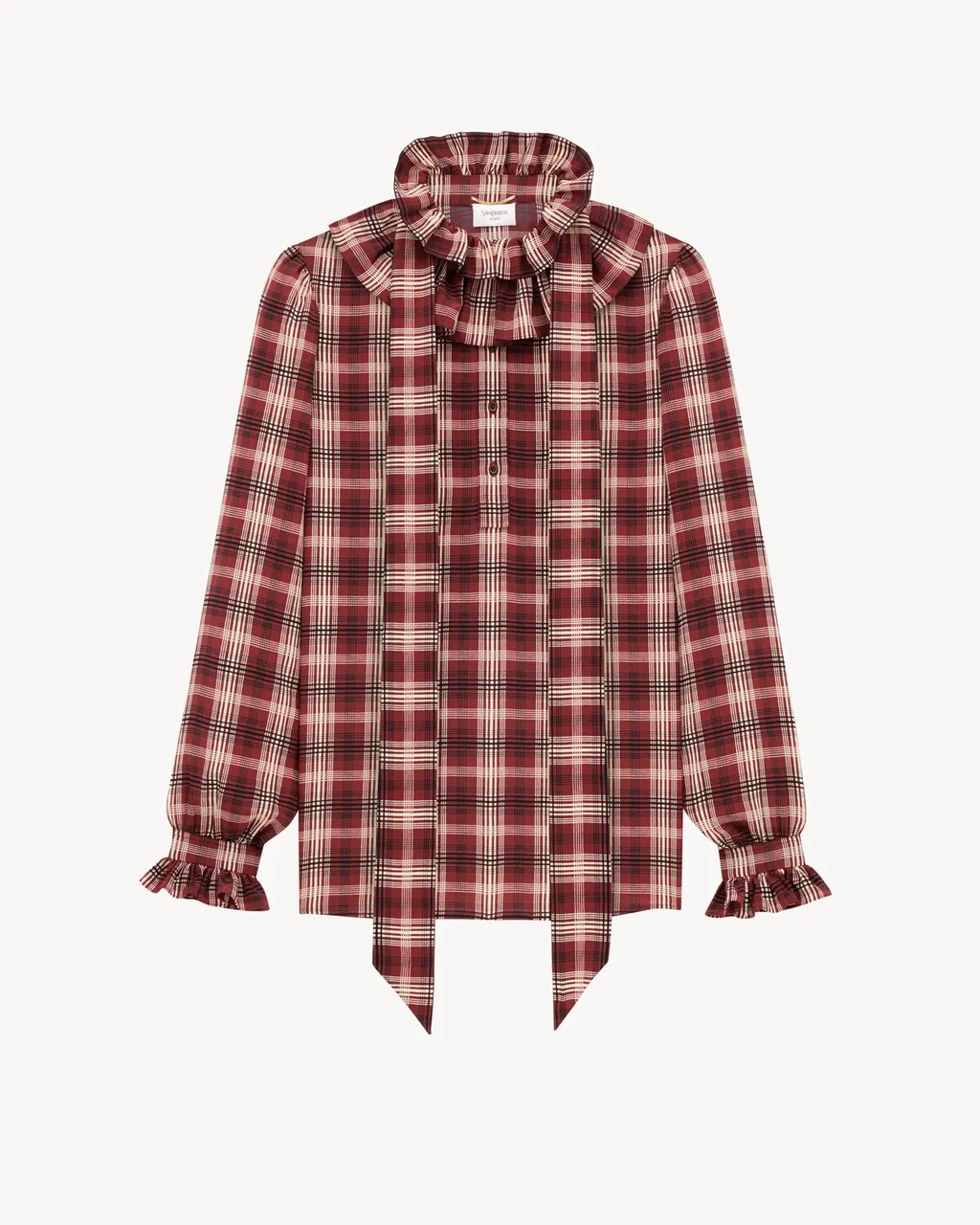 Checkered Ruffle Detailed Shirt