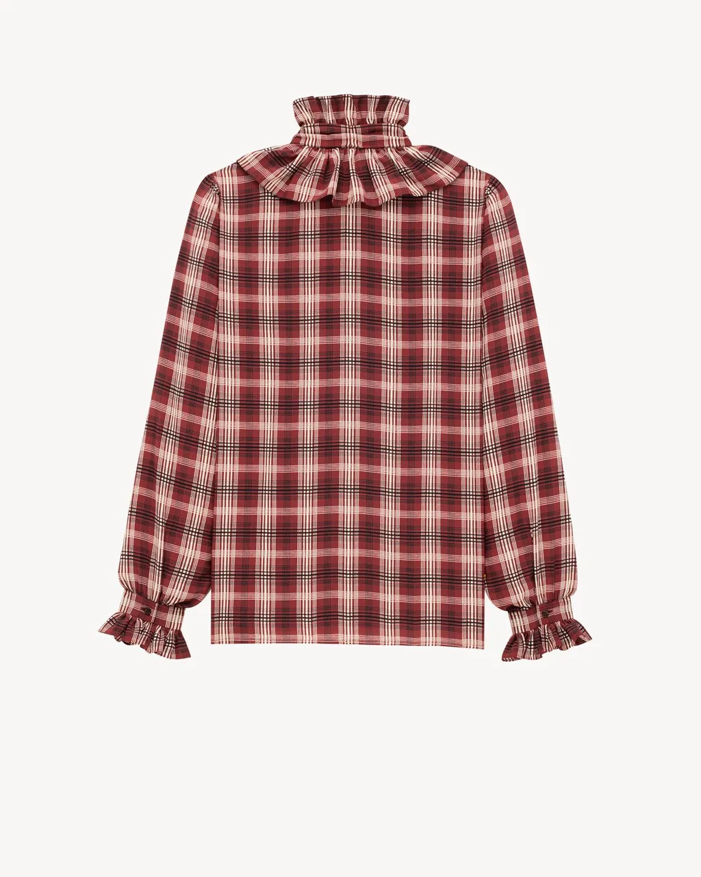 Checkered Ruffle Detailed Shirt